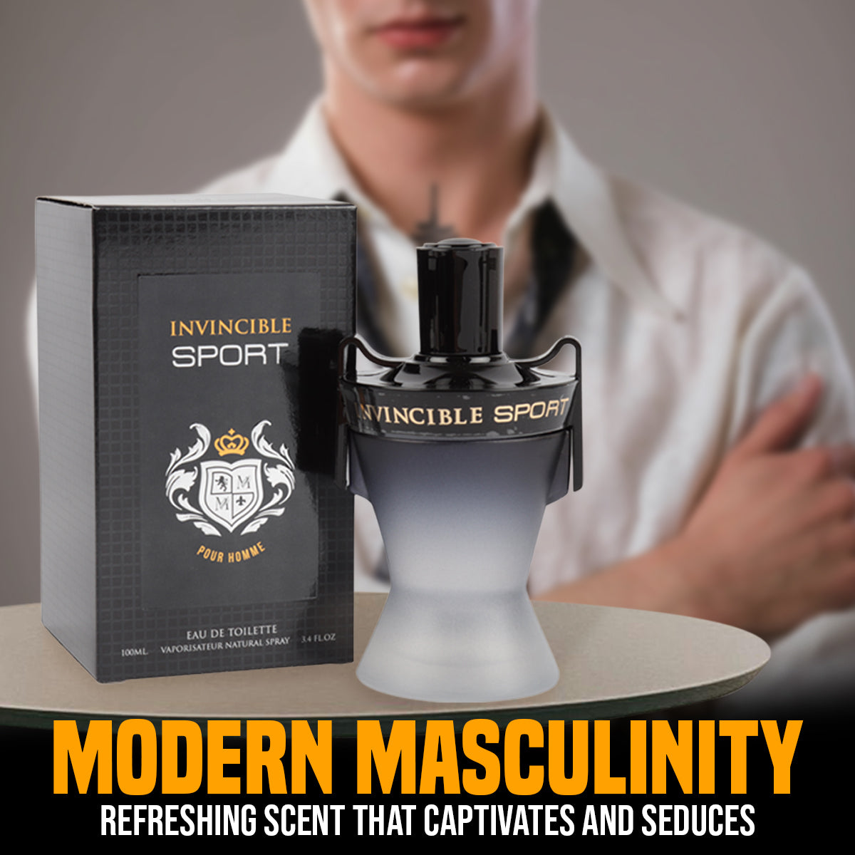 Invincible Sport Spray Cologne Eau De Toilette For Men - 100ML/3.4 FL.OZ./3PCS