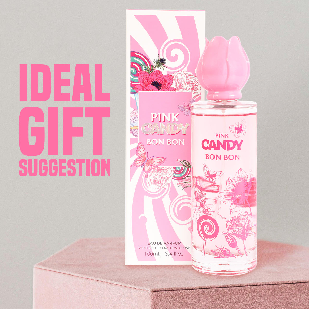 Pink Candy Bonbon Spray Perfume Eau De Parfum For Women - 100ML/3.4 FL.OZ.