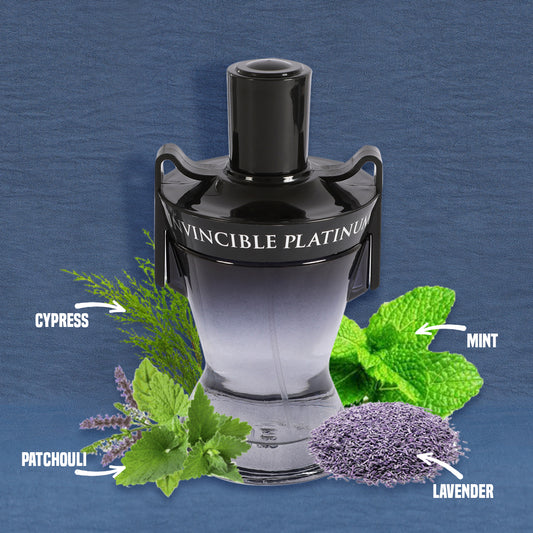 Invincible Platinum Spray Cologne Eau De Toilette For Men - 100ML/3.4 FL.OZ.