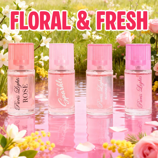 Paris Light Discovery Rose, Sparkle, Platinum, Light Spray Perfume Eau De Parfum For Women - 15ML/0.5FL.OZ./3 GIFT SET