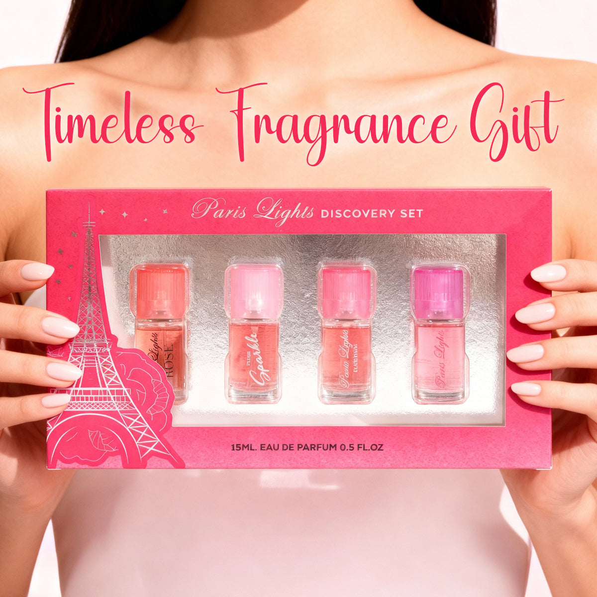 Paris Light Discovery Rose, Sparkle, Platinum, Light Spray Perfume Eau De Parfum For Women - 15ML/0.5FL.OZ./3 GIFT SET