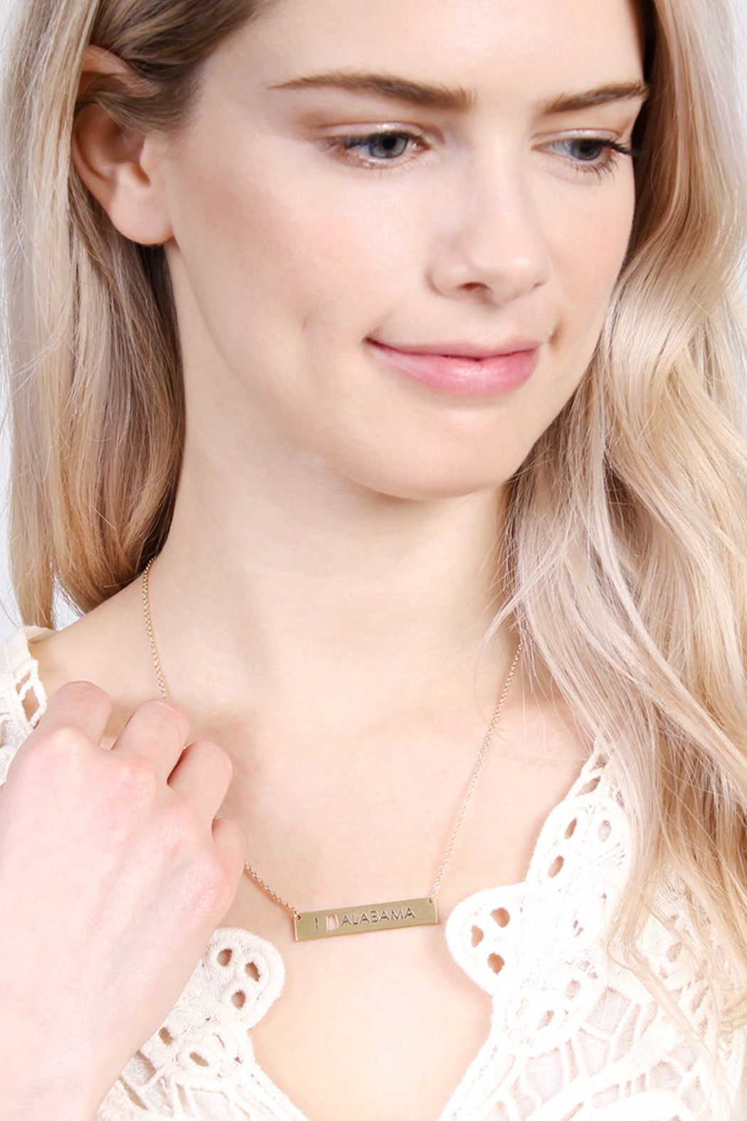 Cutout Alabama Bar Necklace