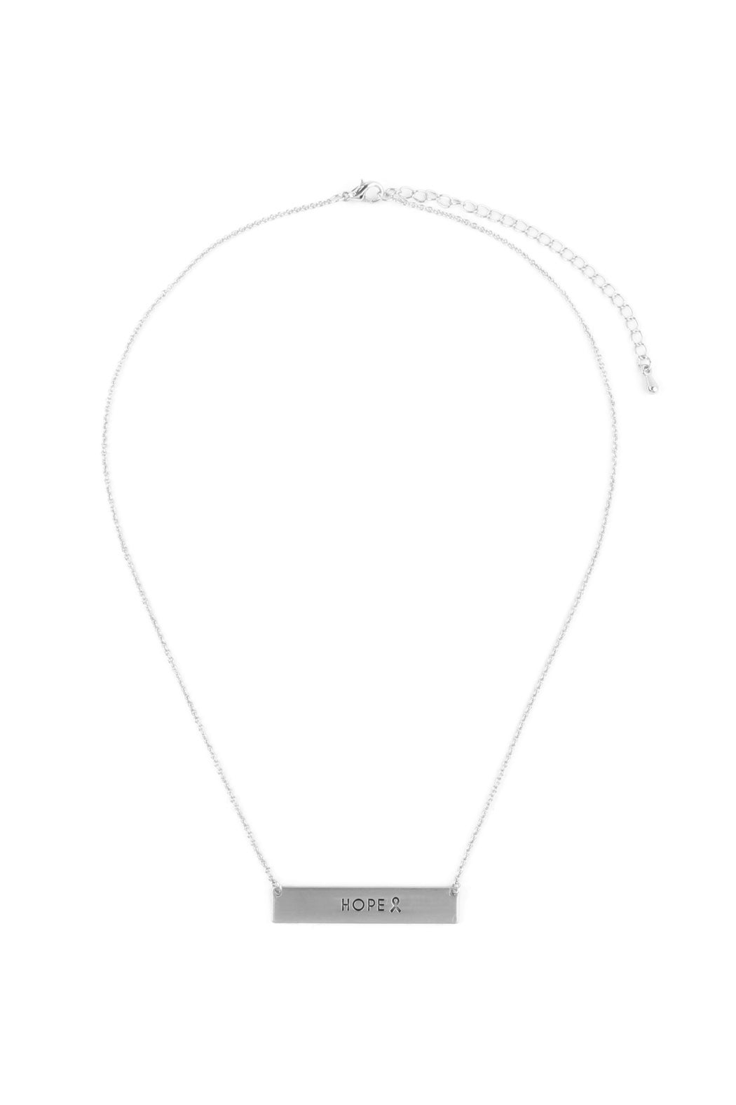 Bar Hope Ribbon Necklace