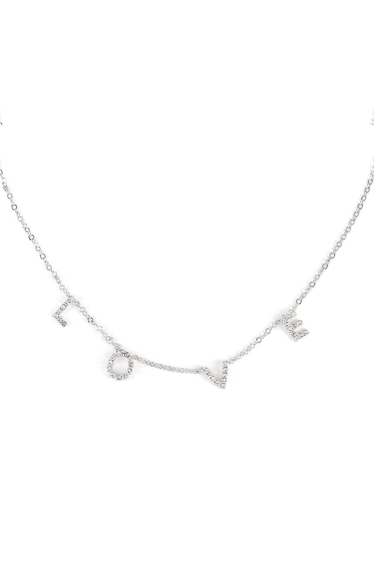 Rhinestone Love Inspiration Necklace