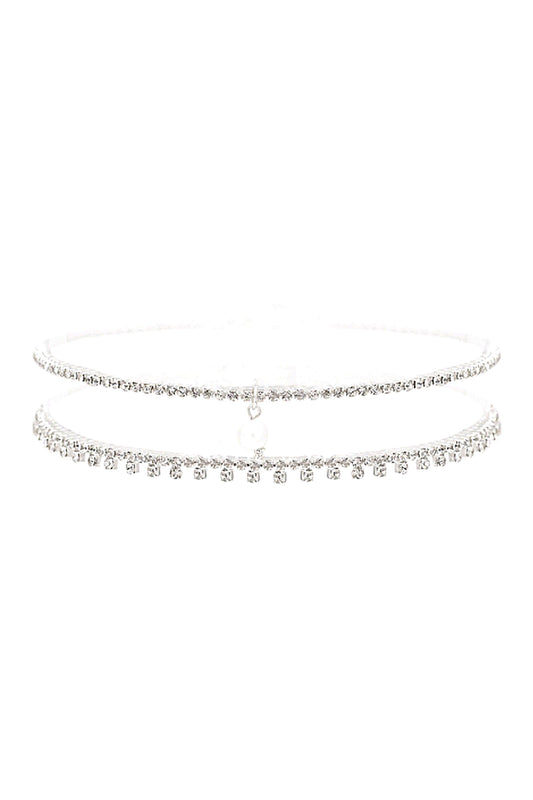 Fresh Water Pearl Charm Layered Choker Necklace