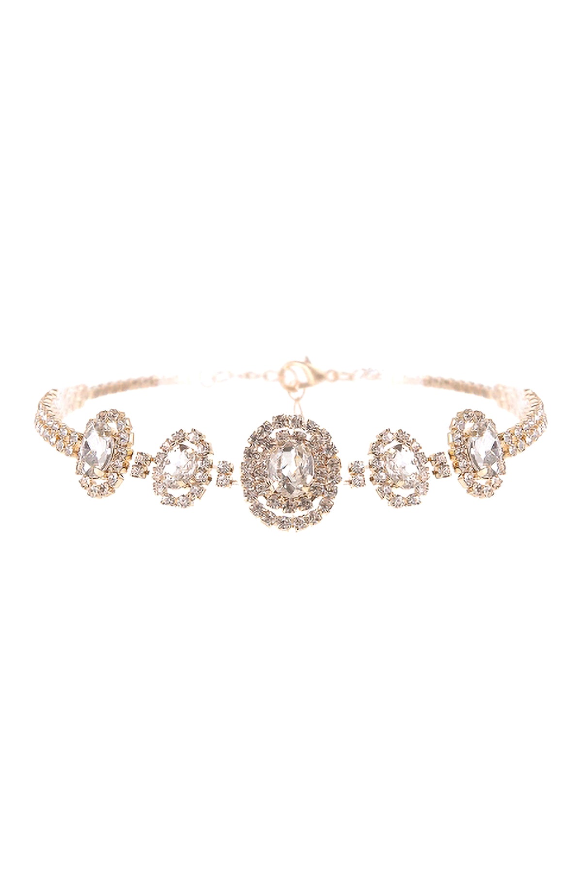 Round 5 Halo Rhinestone Choker Necklace