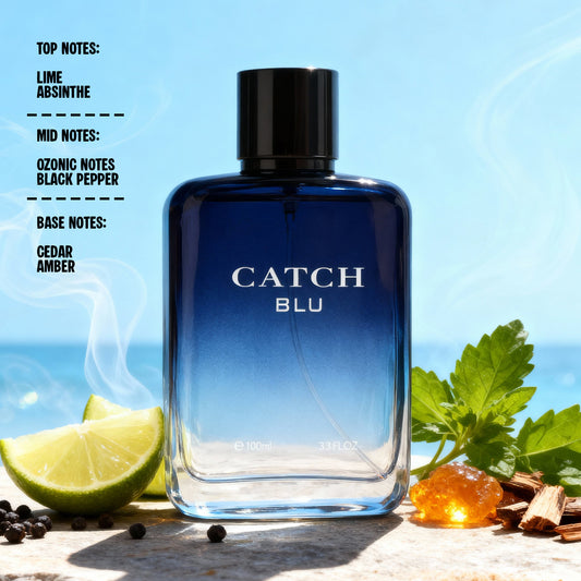 Catch Blue Spray Perfume Eau De Toilette For Men - 100ML/3.3 FL.OZ.