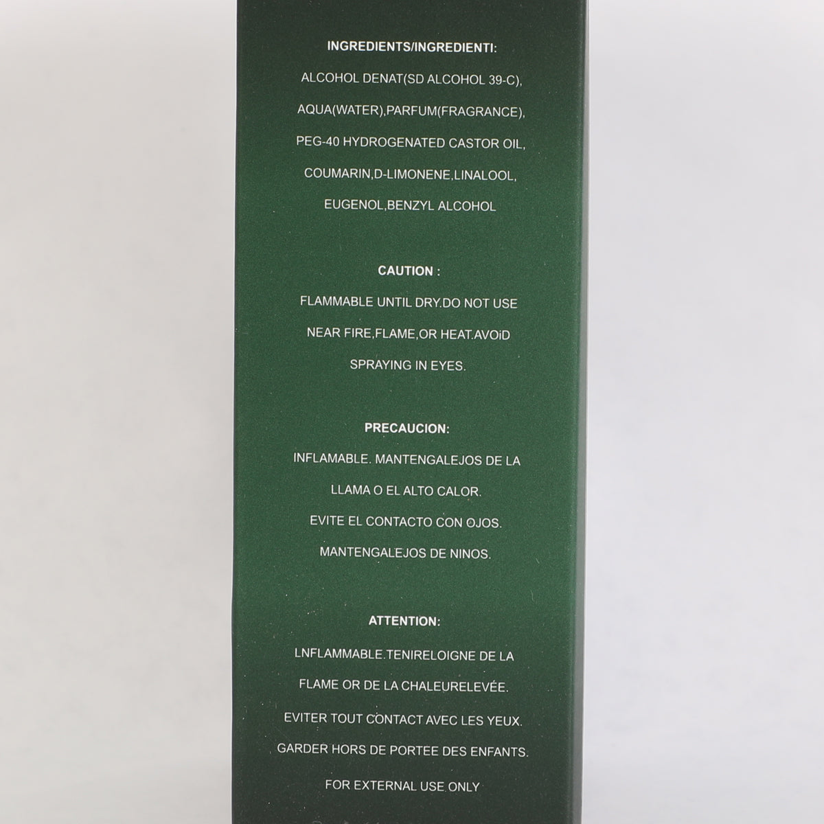 Double Green Spray Cologne Eau De Toilette For Men - 100ML/3.3 FL.OZ.