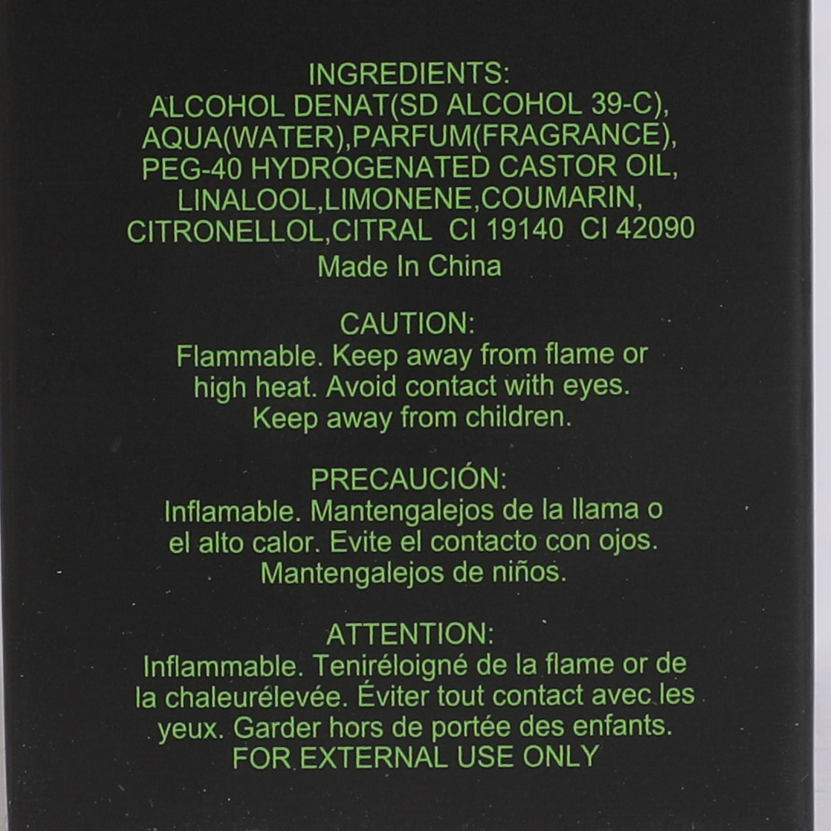 Night In Rome Green Spray Cologne Eau De Toilette For Men - 100ML/3.3 FL.OZ.