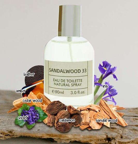 Sandalwood 33 Spray Perfume Eau De Toilette For Men & Women - 90ML/3.0FL.OZ.