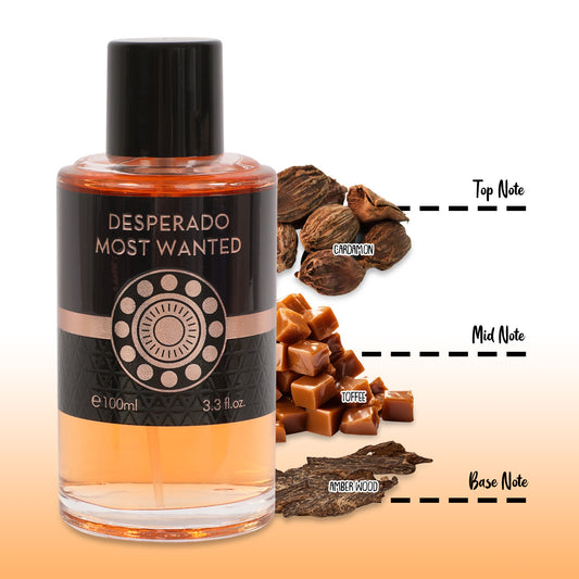 Desperado Most Wanted Spray Perfume Eau De Parfum For Men - 100ML/3.3 FL.OZ.