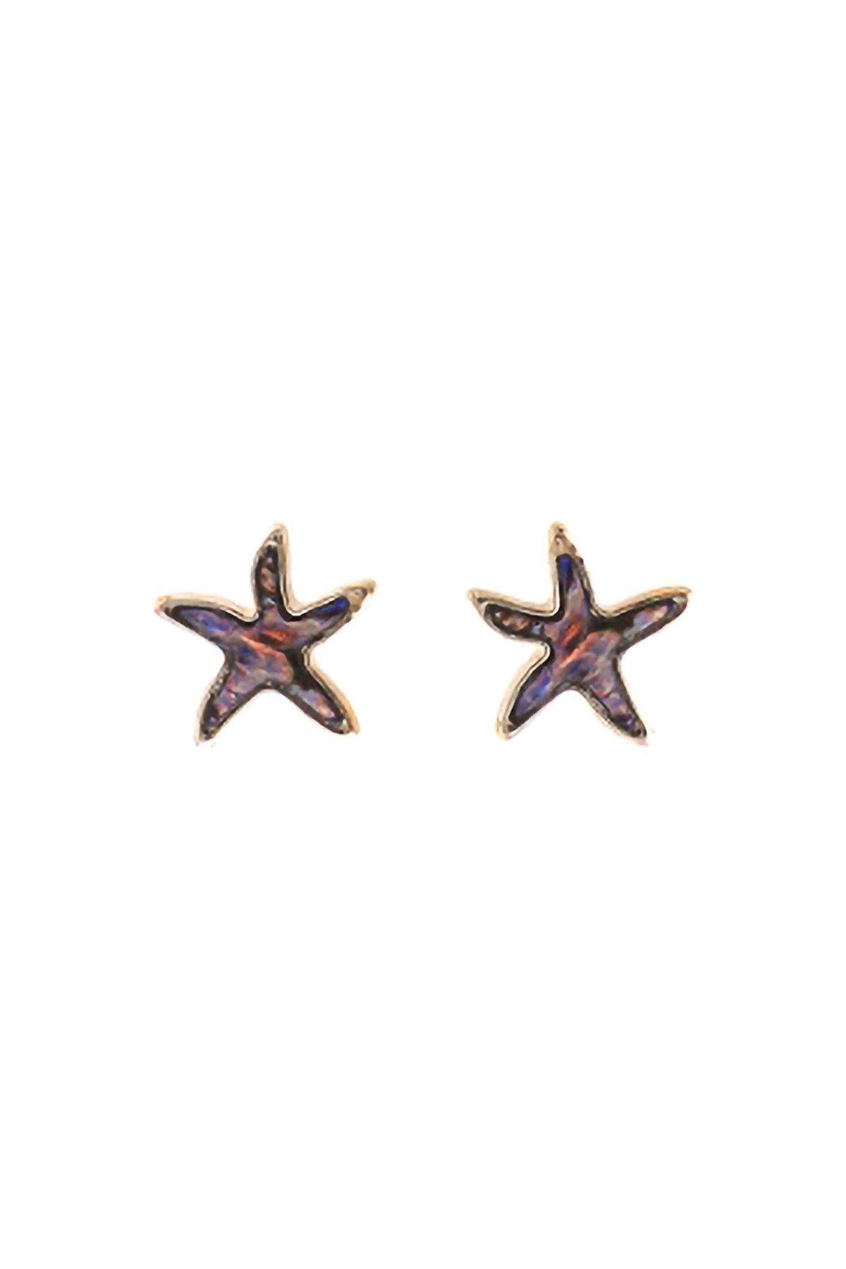 Starfish Abalone Post Charm Earrings Silver