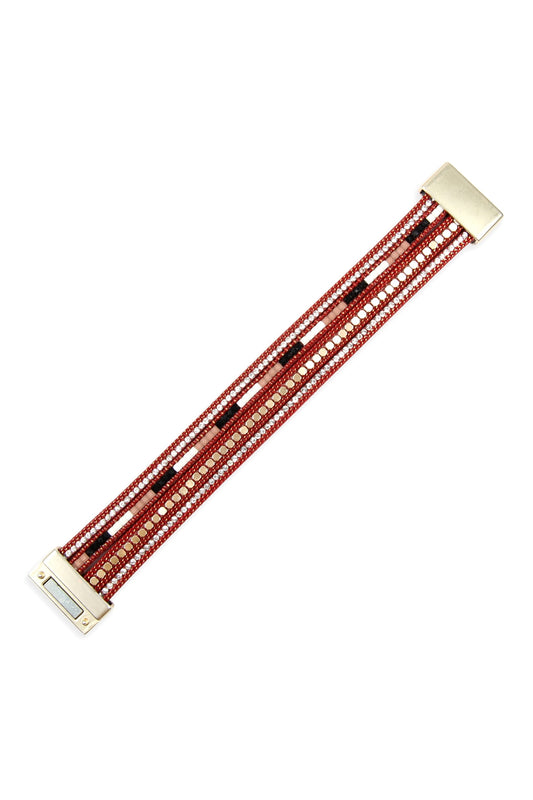 Mix Leather Magnetic Bracelet