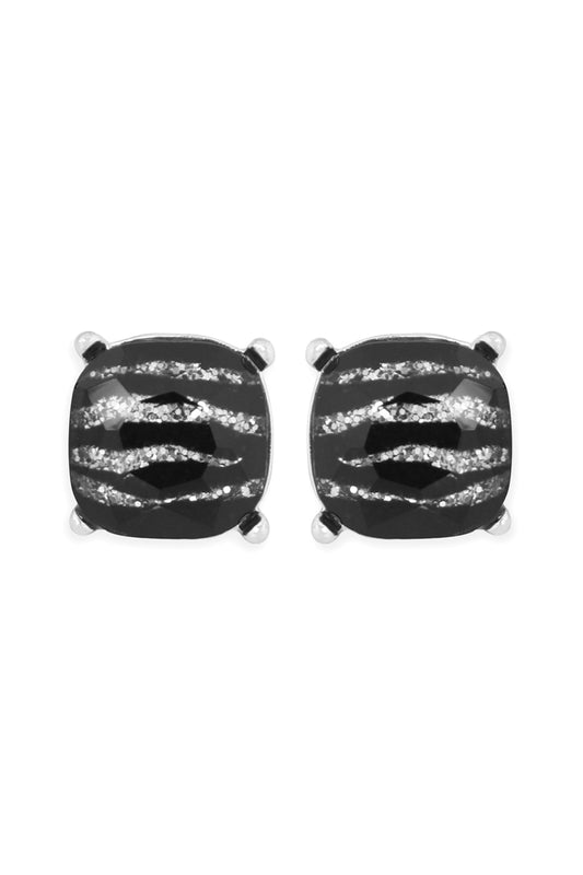 Glass Cushion Post Earrings