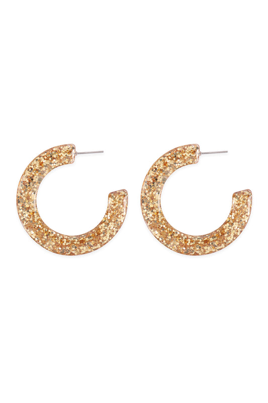 Epoxy Glitter Hoop Earrings
