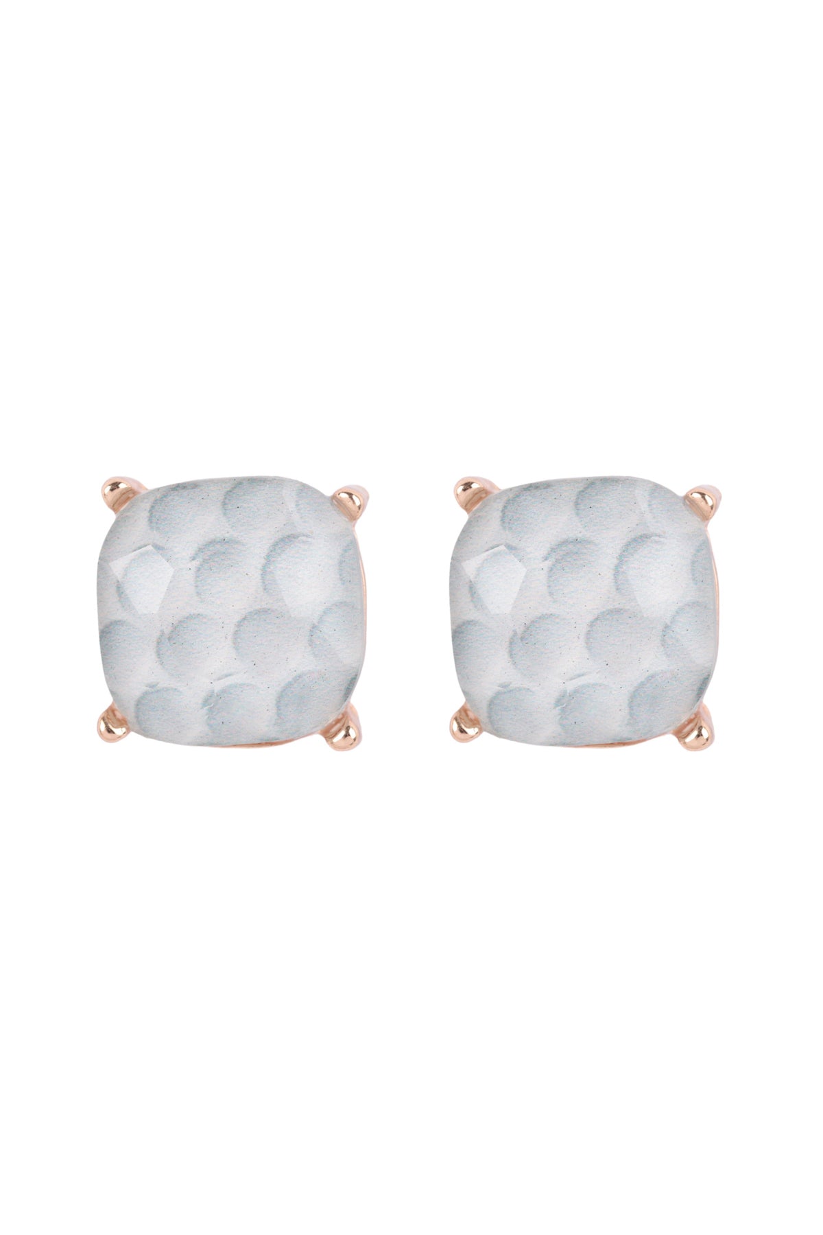 Trendy Sporty Cushion Cut Epoxy Stud Earrings