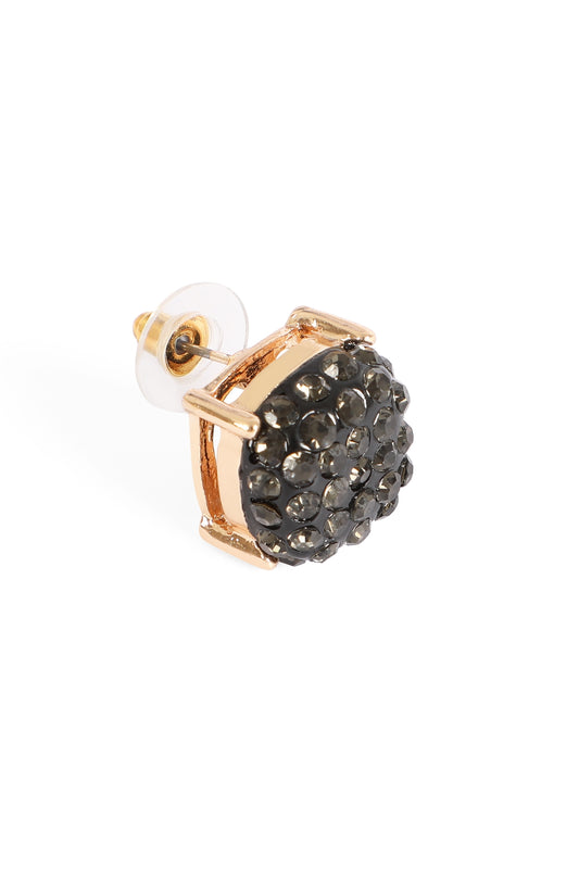 Pave Rhinestones Epoxy Stud Earrings