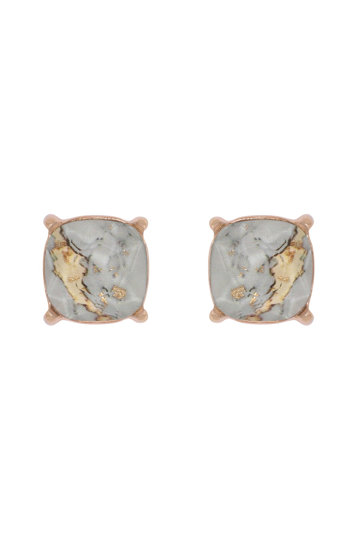 Marble Epoxy Stud Earrings Burgundy