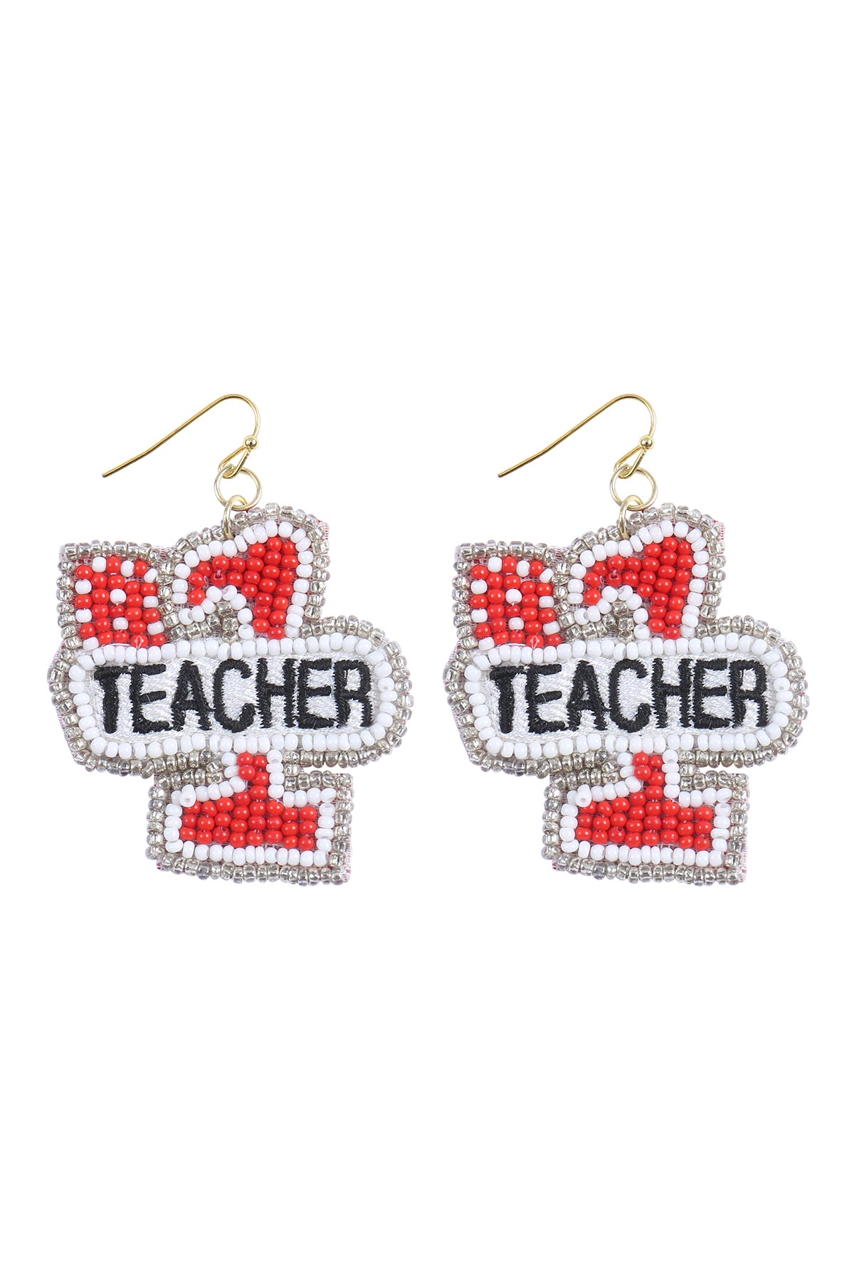 Teachers Day Seed Bead Drop Earrings Multicolor