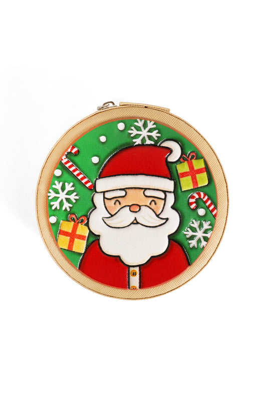 Christmas Santa Claus Leather Jewelry Box