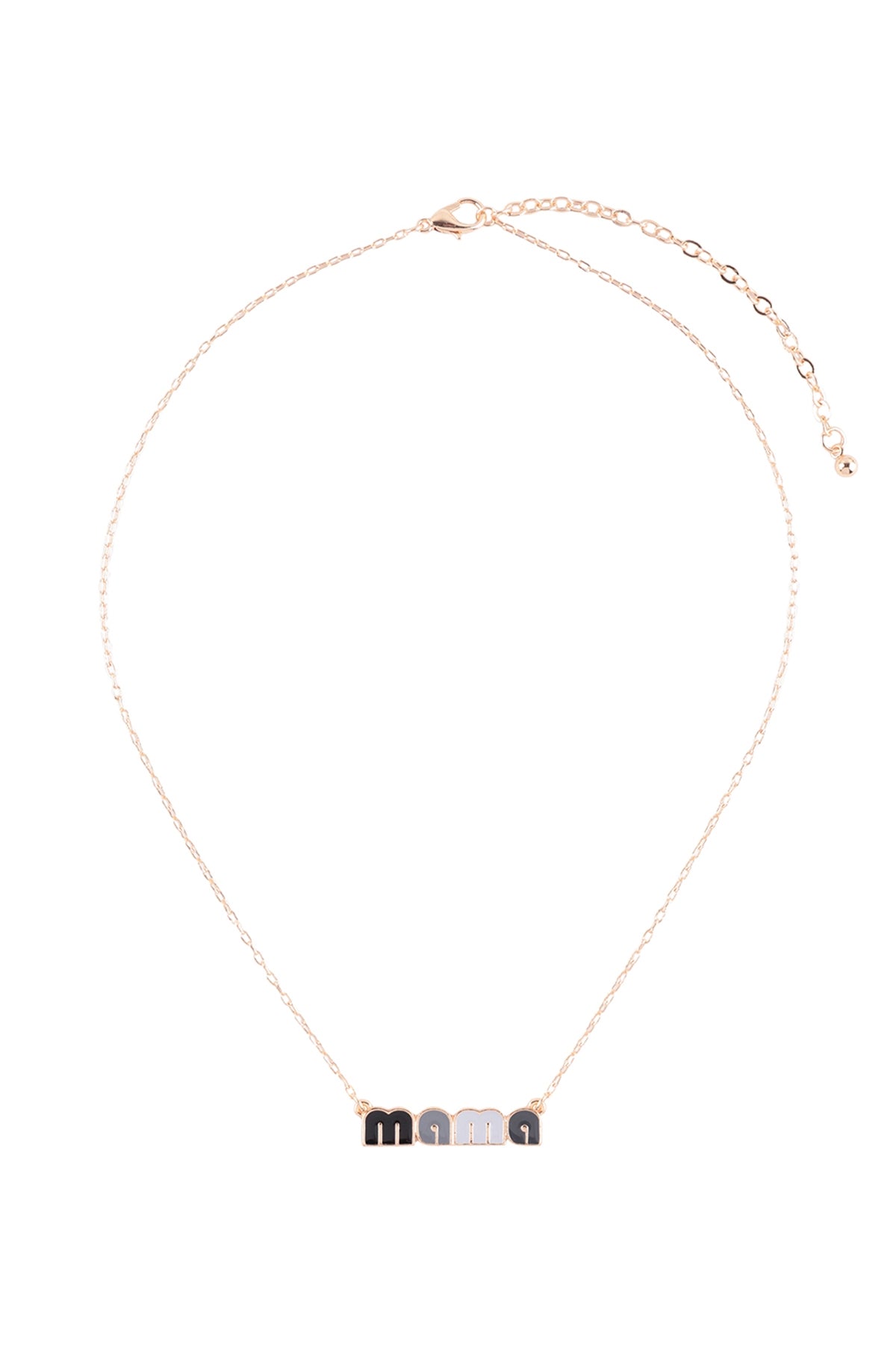 "Mama" Color Enamel Short Necklace
