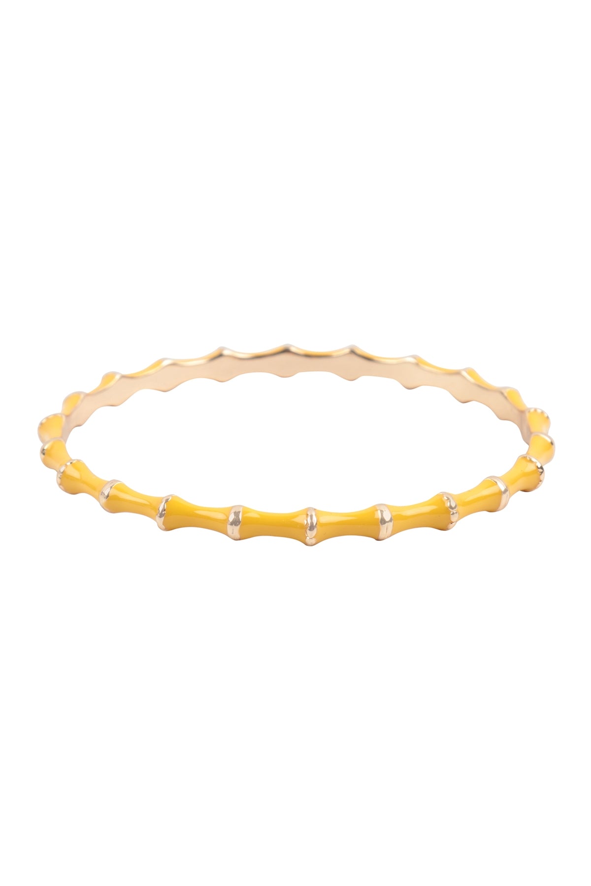 7.25" Bamboo Color Enamel Bangle Bracelet
