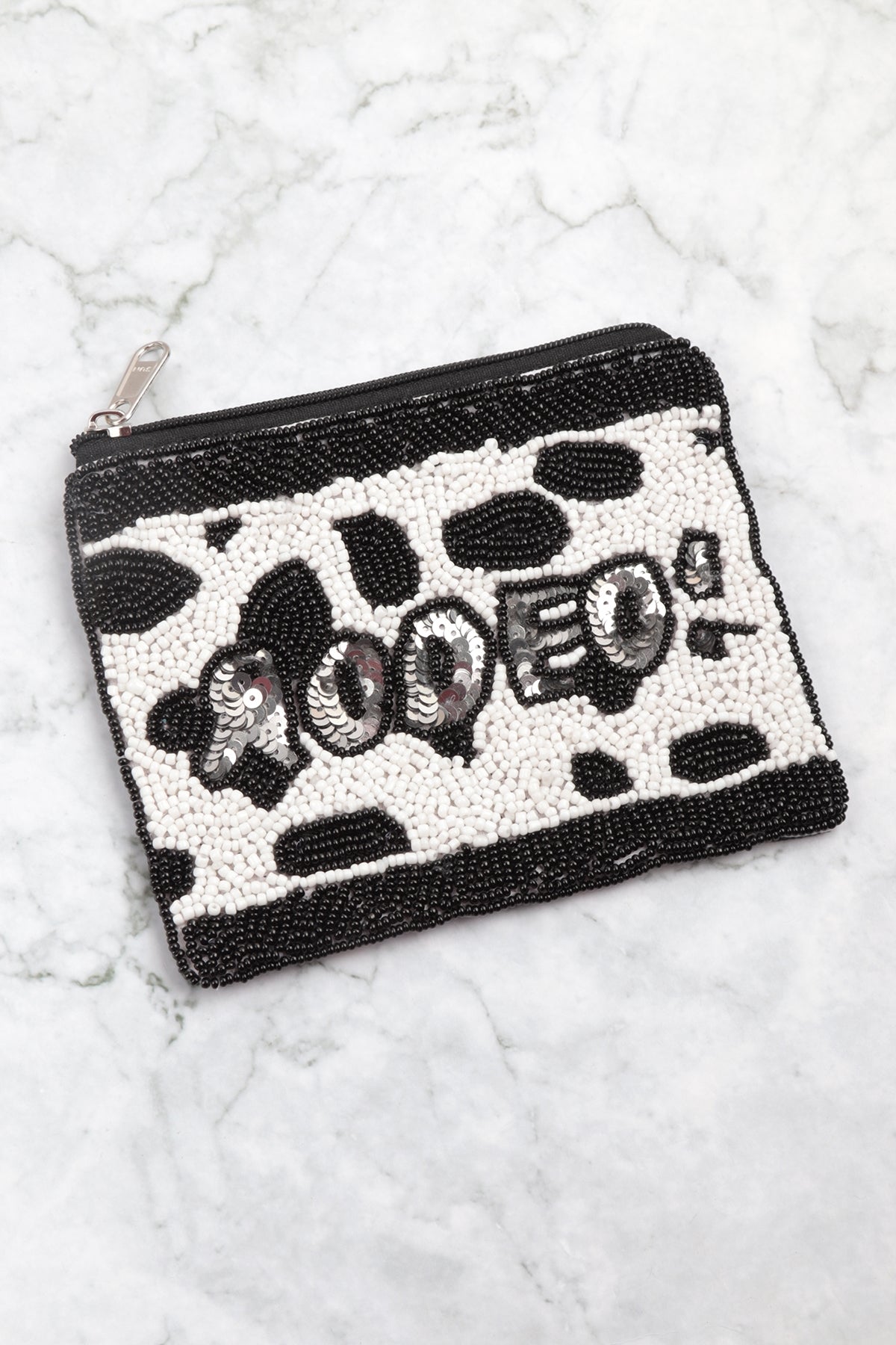 Western Boots Rodeo Seedbead Coin Pouch