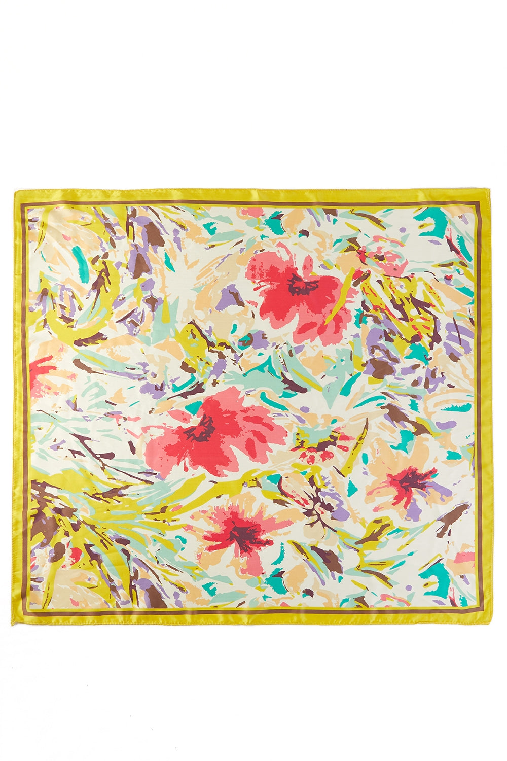 Flower Abstract Print Square Scarf