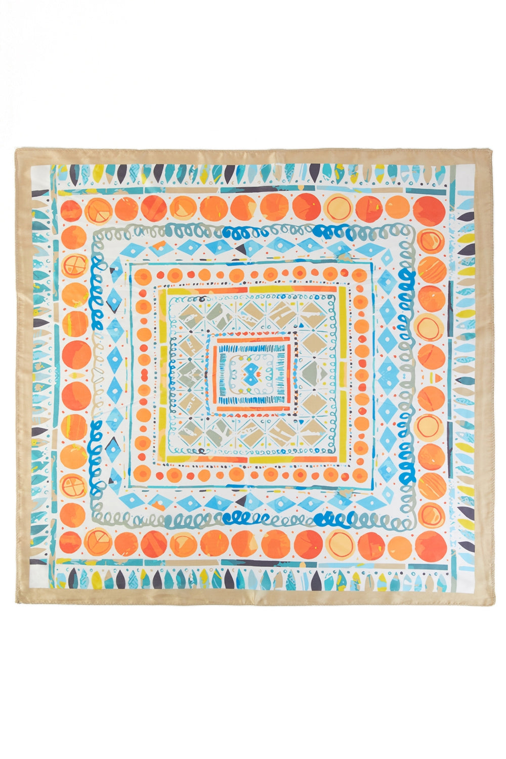 Geometric Kaleidosopic Print Square Scarf
