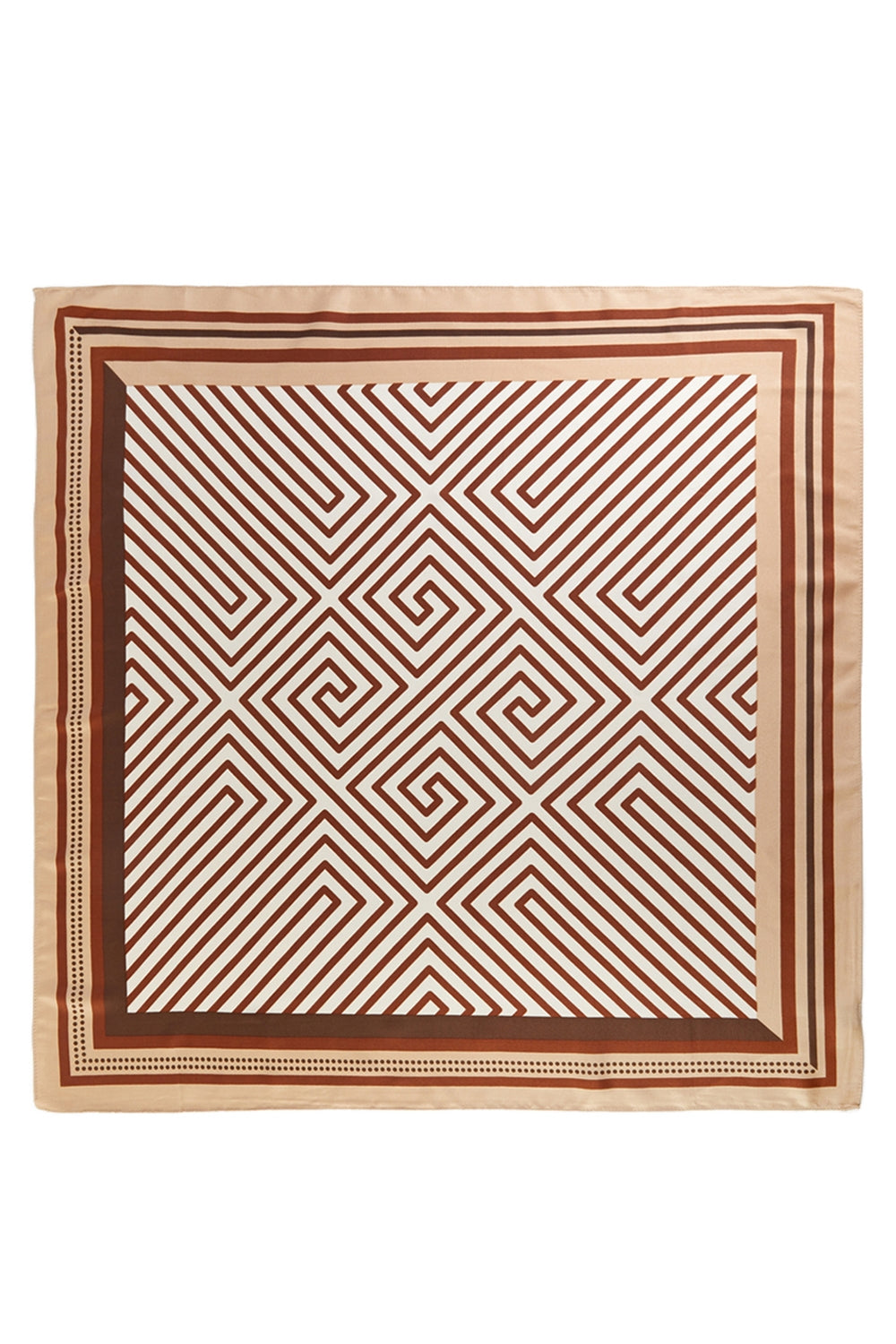 Geometric Black & White Silk Feel Square Scarf