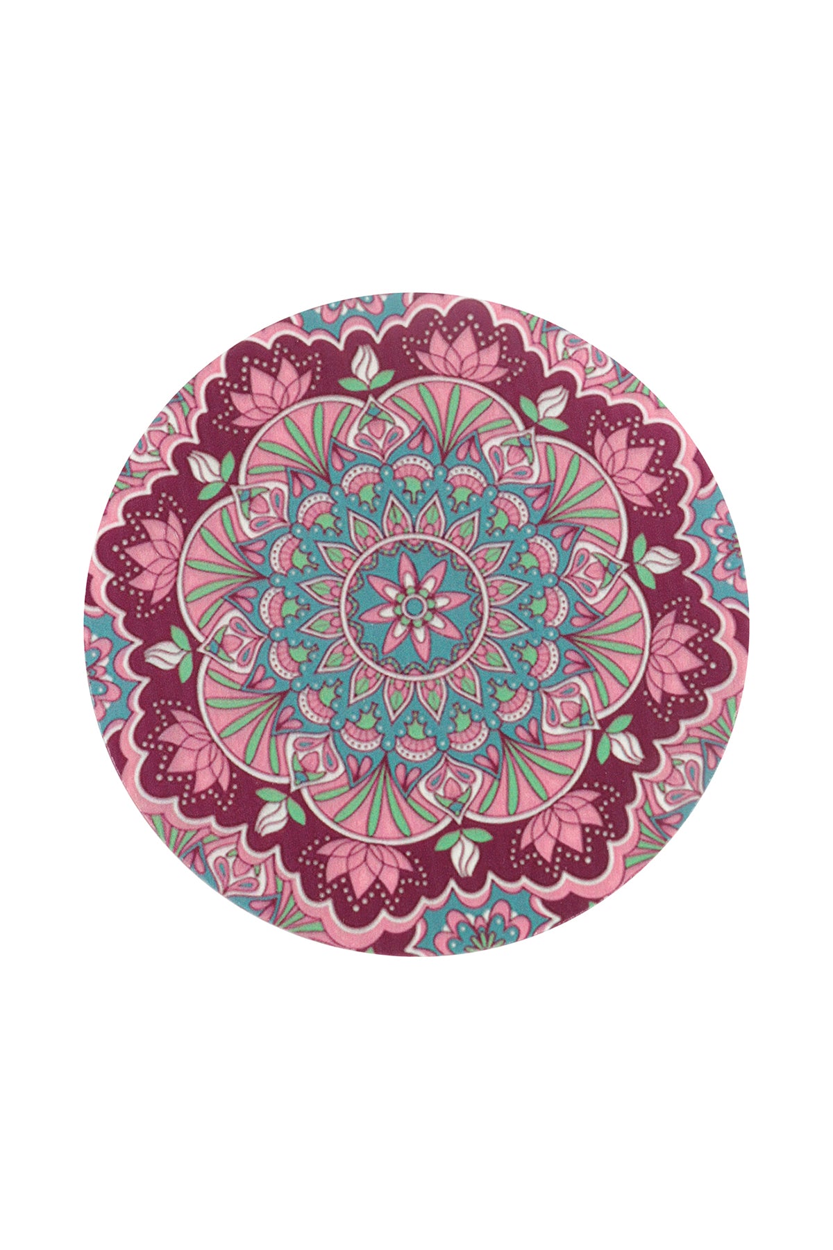 Mandala Print Wood Round Coaster