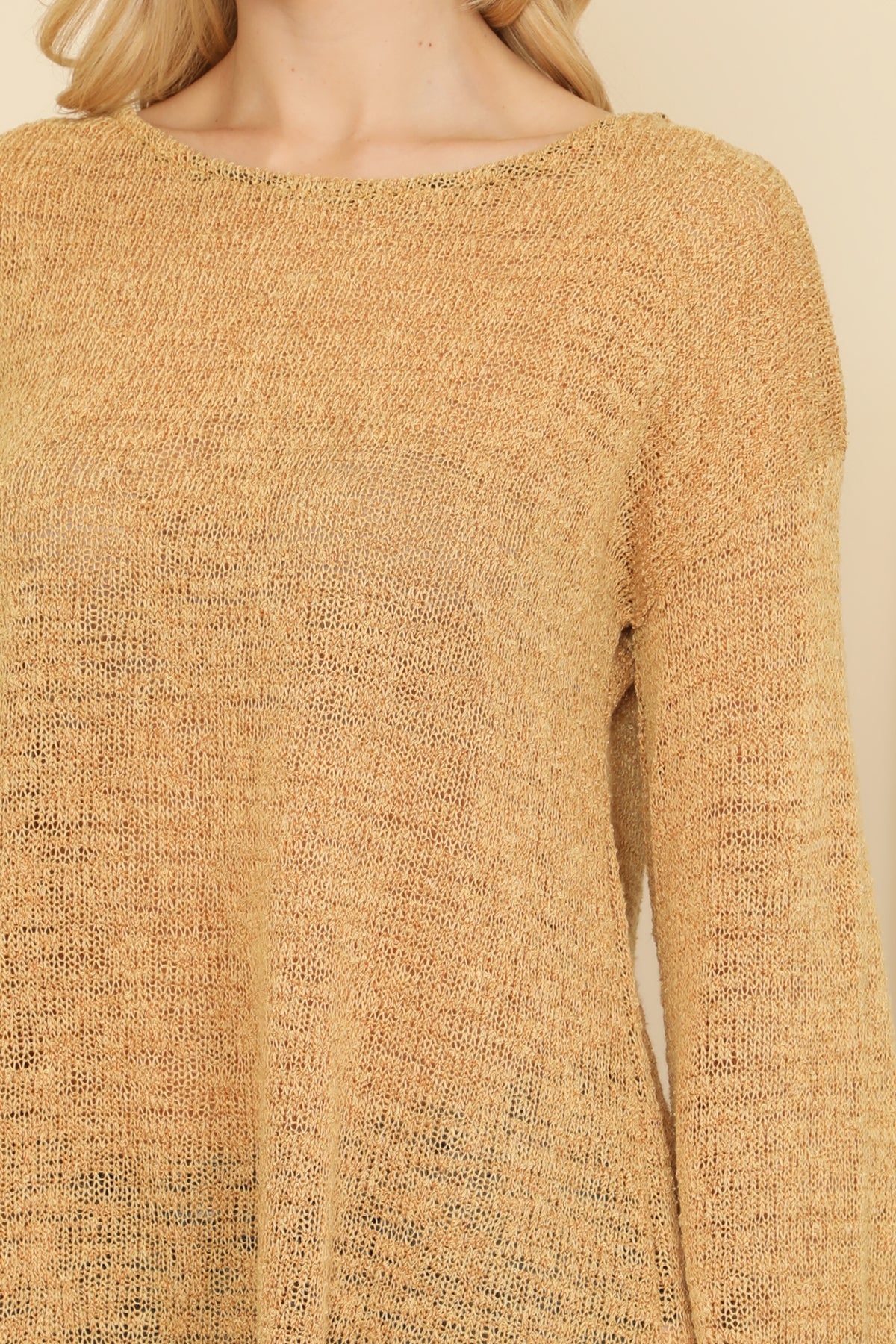Bell Sleeve Textured Back Tie Top