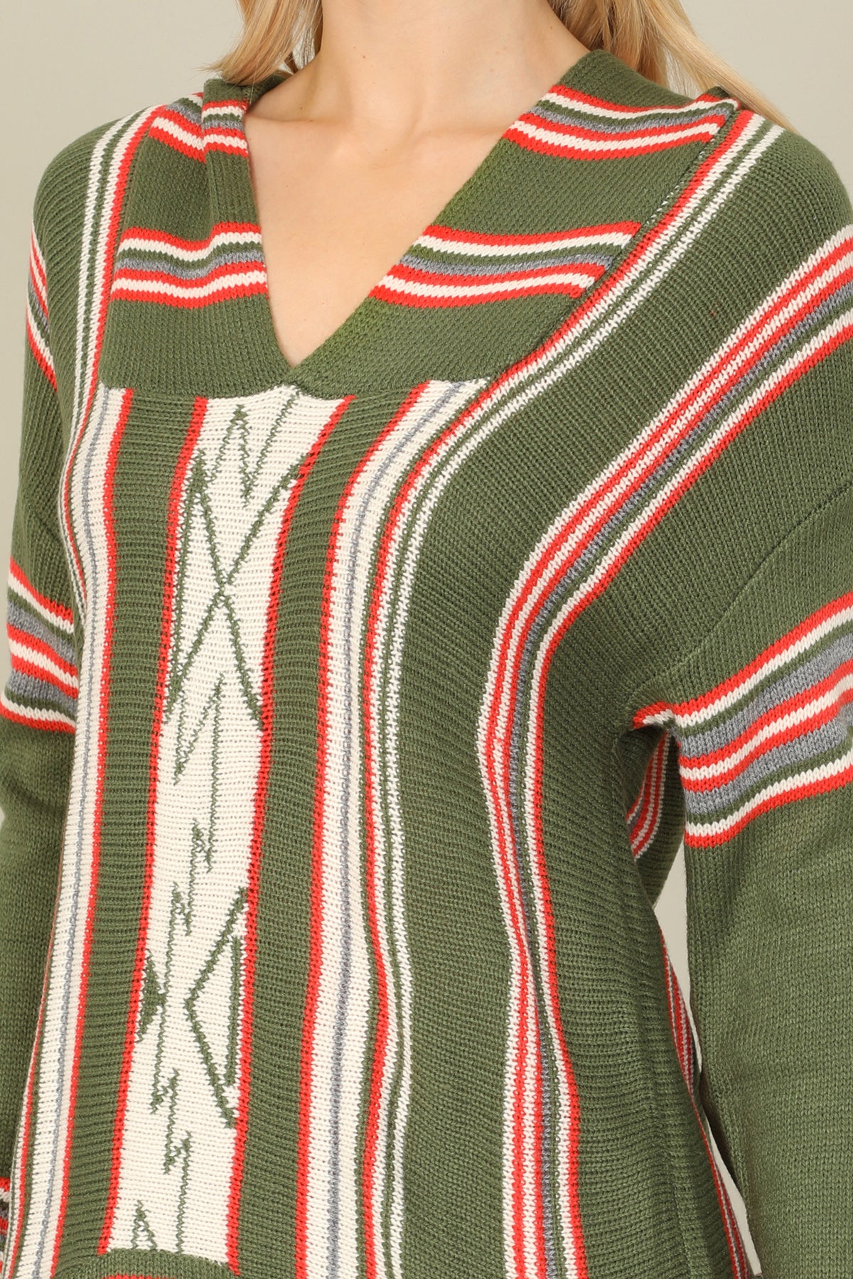 Printed Kangaroo Pocket Hooded Sweater Dress