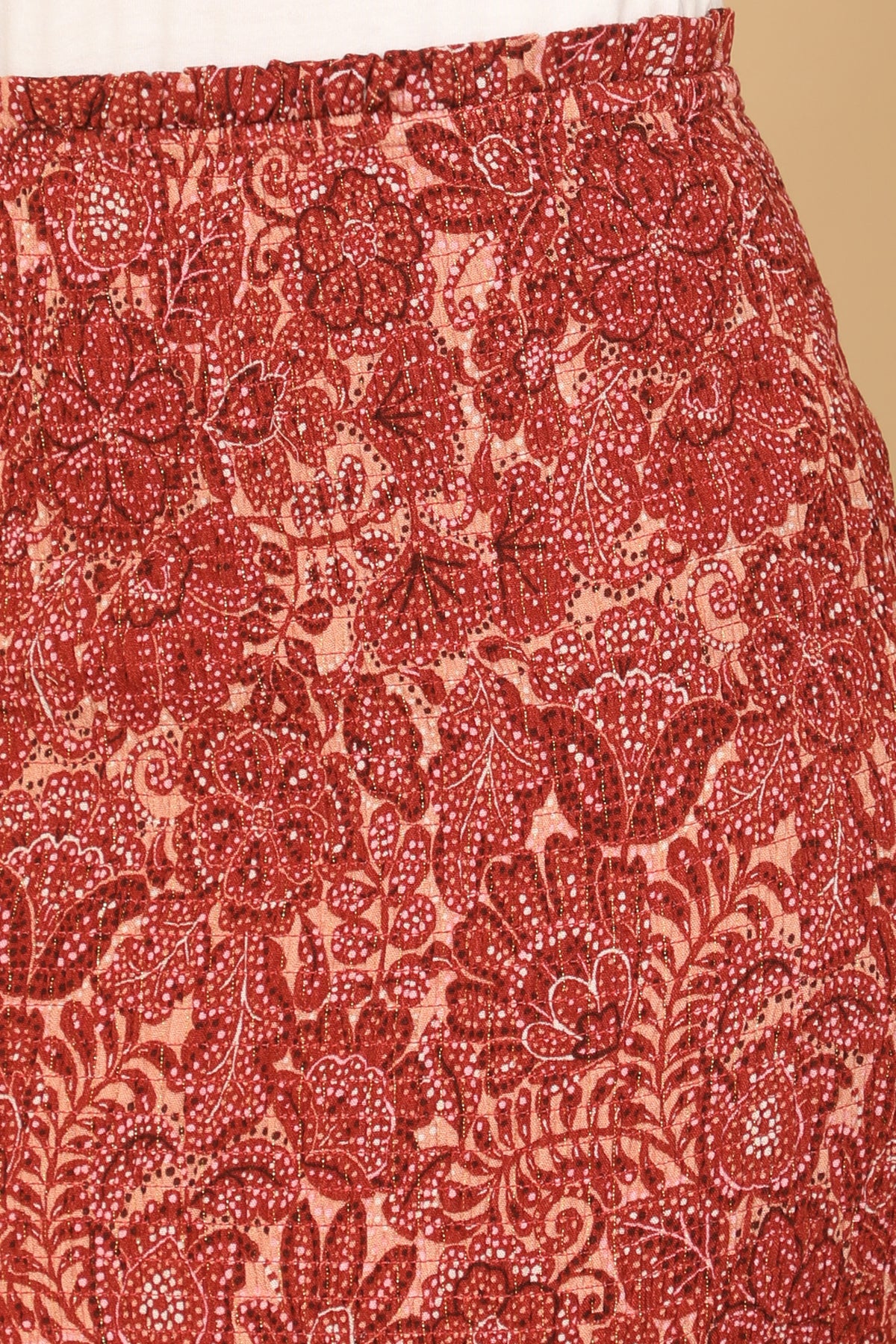 Floral Smocked Bodycon Mini Skirt