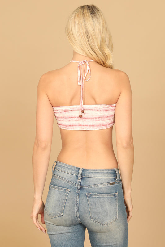 Tie Dye Halter Tie Bralette Top