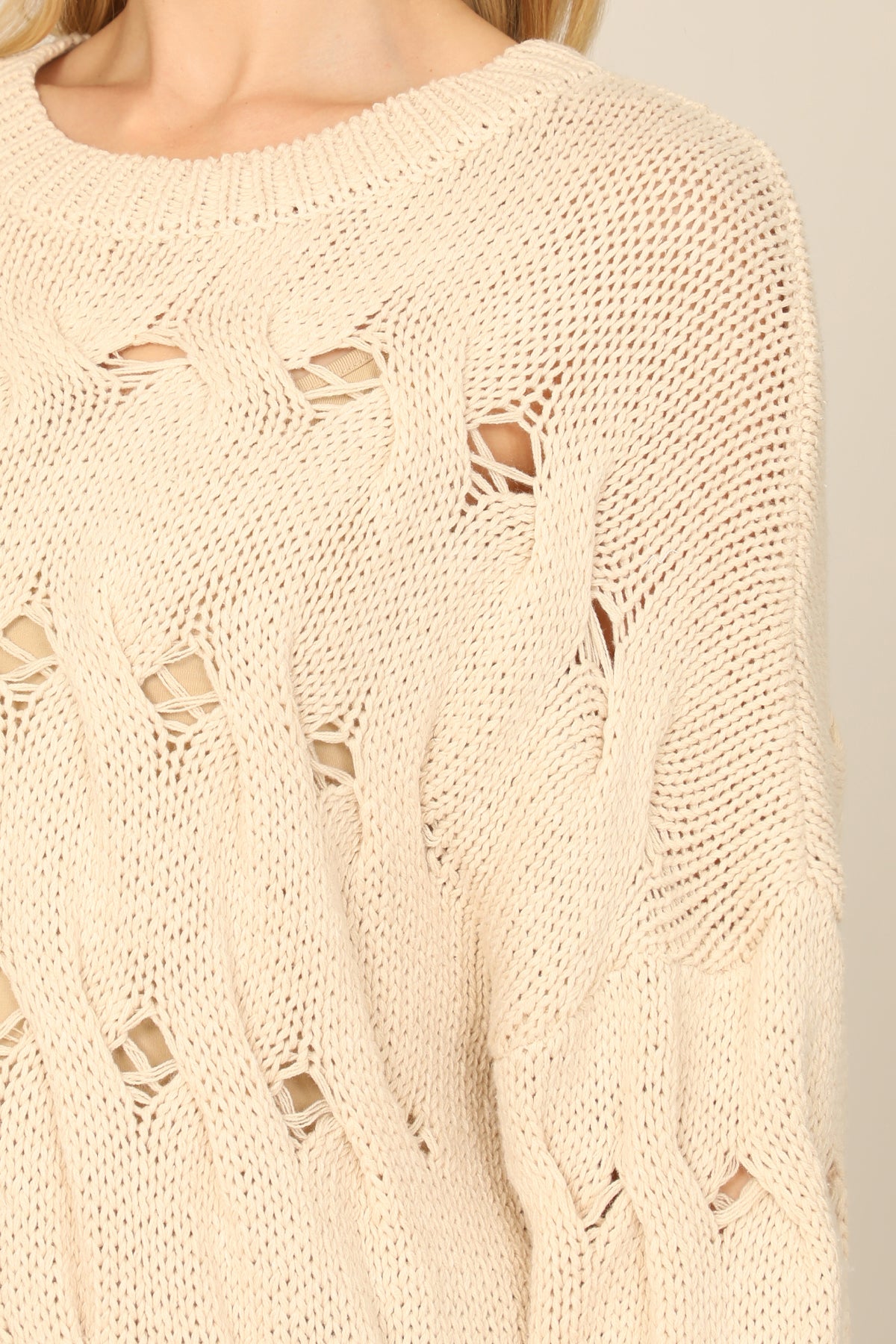 Chunky Knit Cutout Oversized Pullover