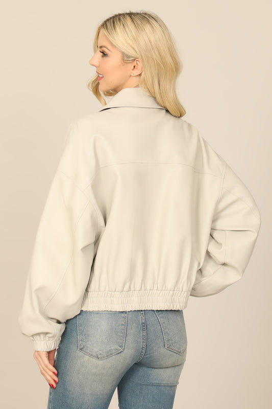 Collared Zip-Up Utility Jacket