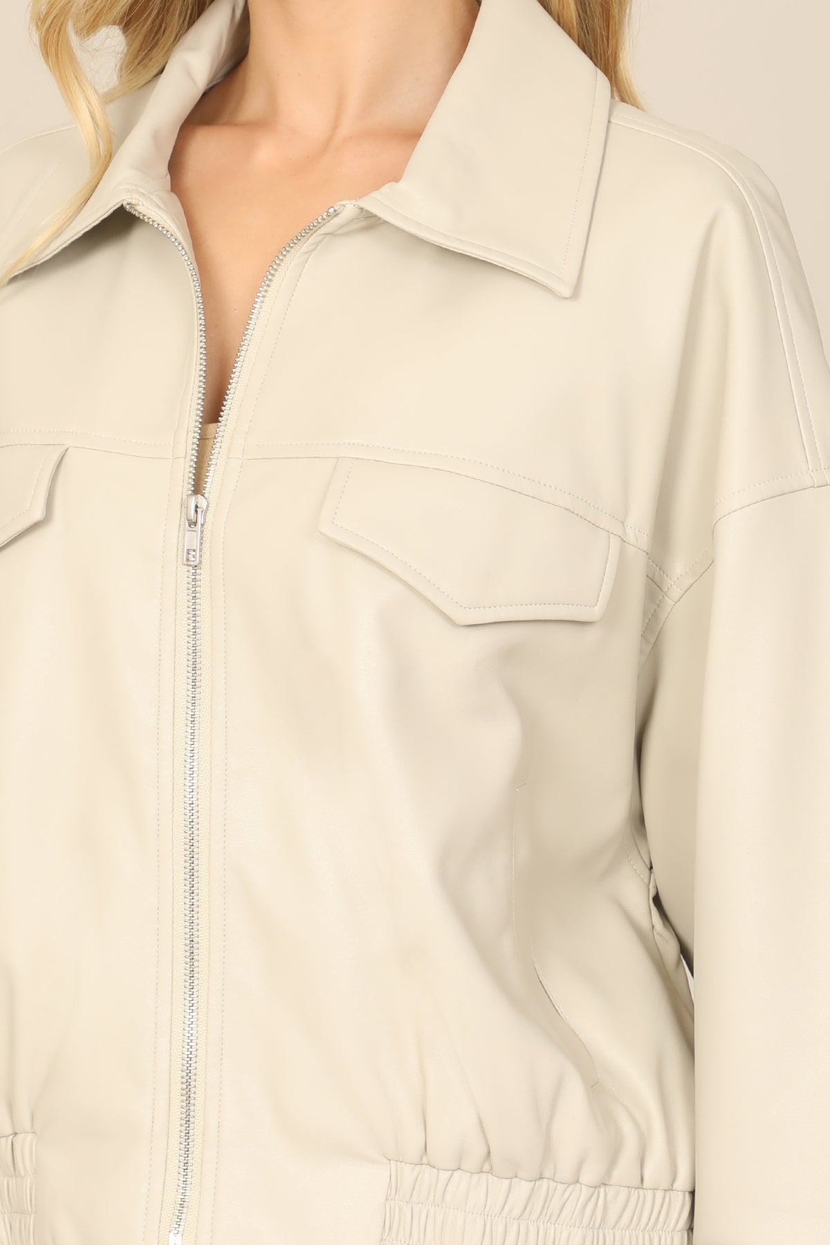 Collared Zip-Up Utility Jacket