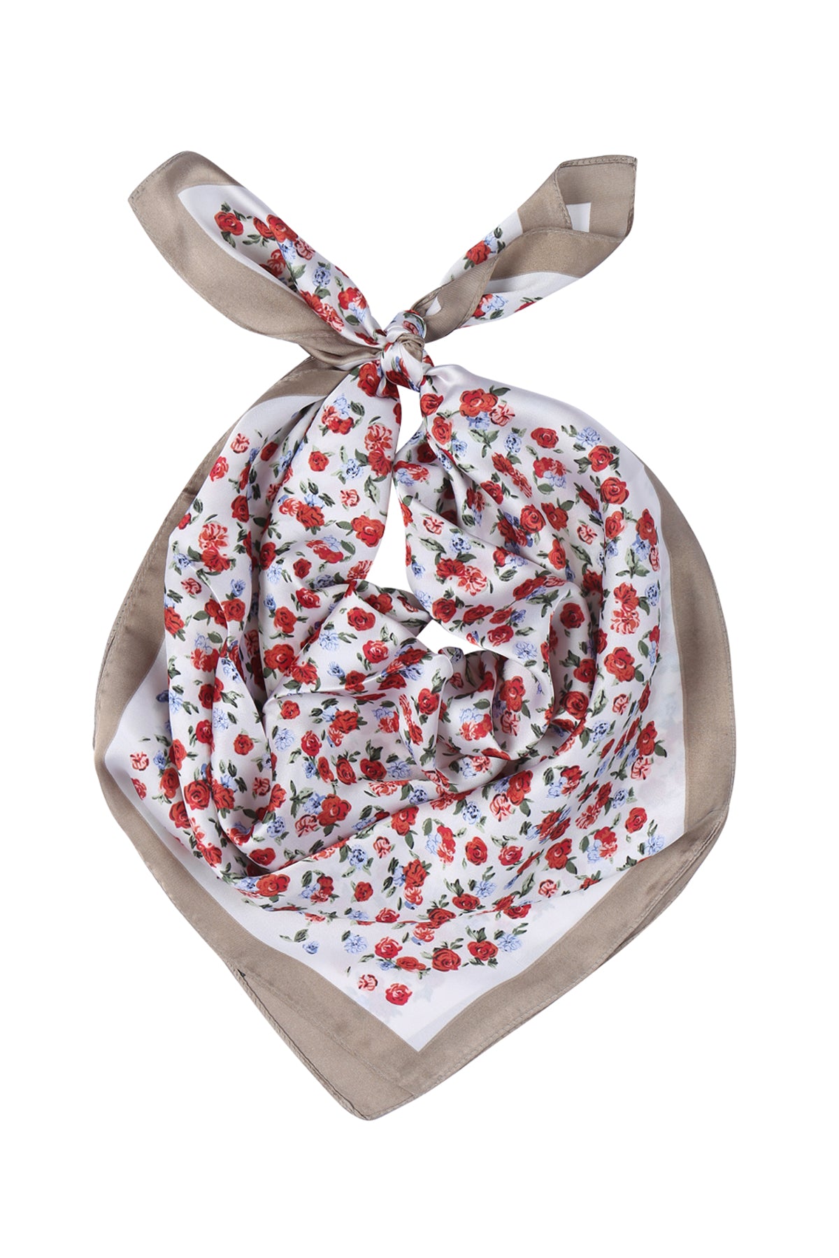 Mini Floral Silky Square Scarf