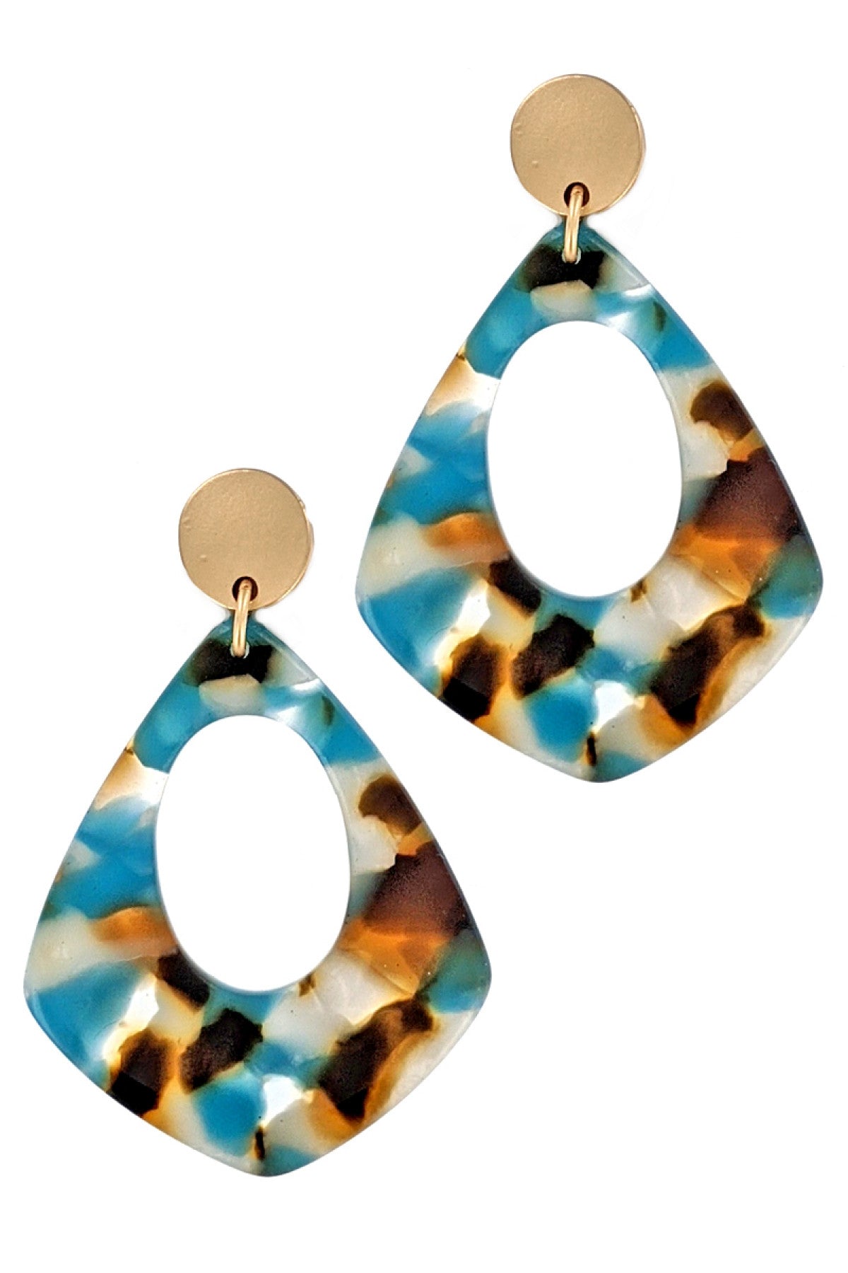 Resin Fashion Earrings Dark Multicolor