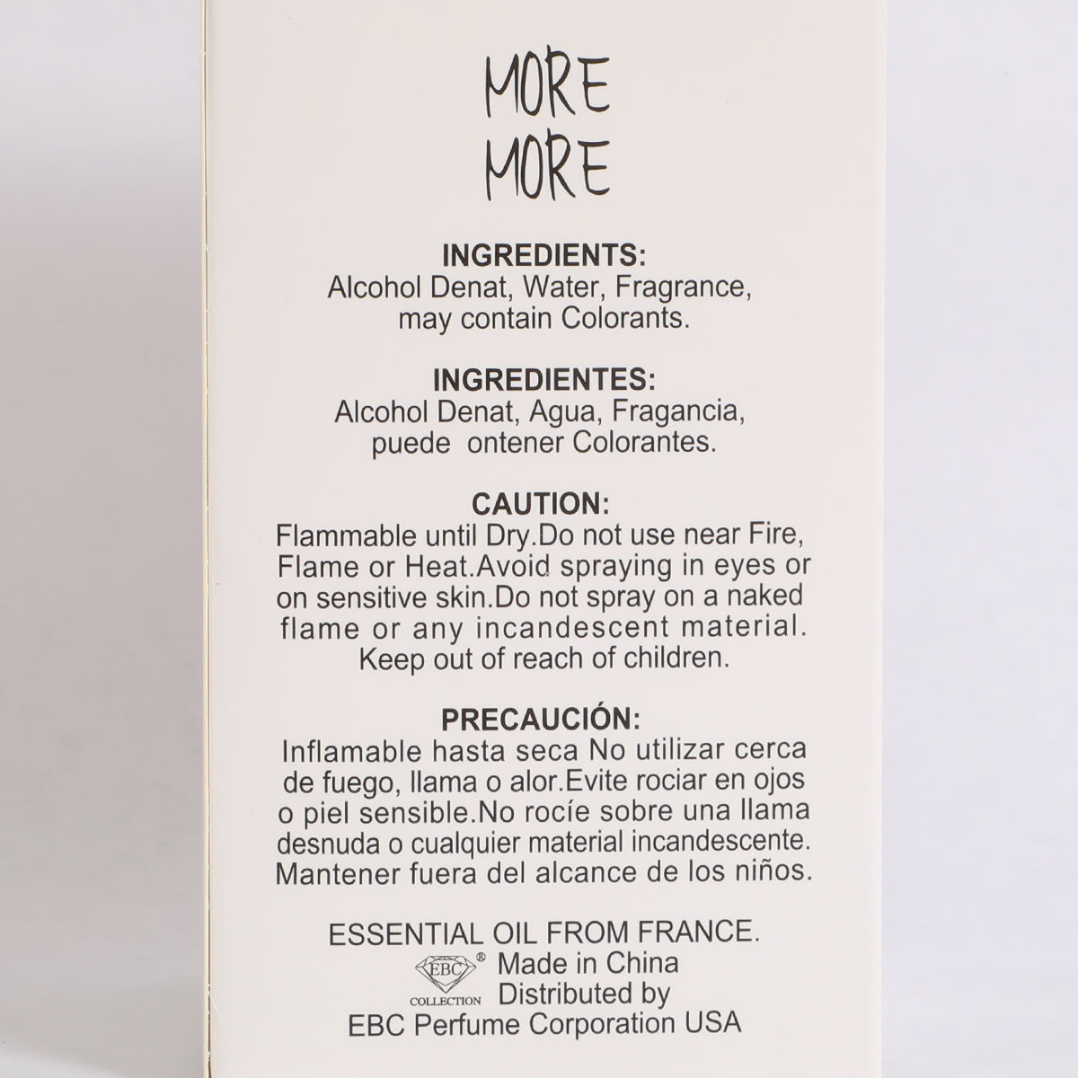 More More Spray Perfume Eau De Parfum For Women - 100ML/3.4 FL.OZ.