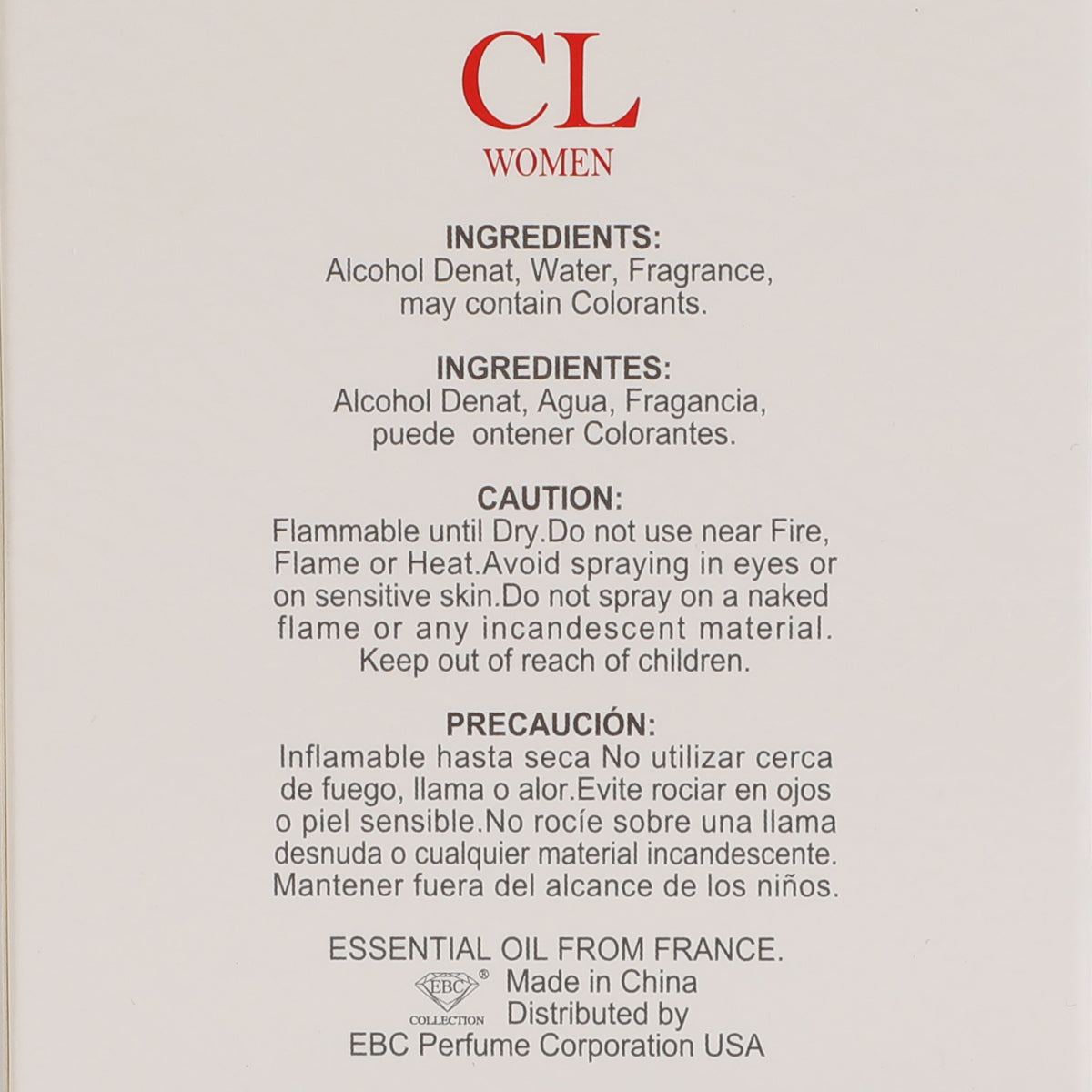 Cl Women Spray Perfume Eau De Parfum For Women - 100ML/3.4 FL.OZ./3PCS