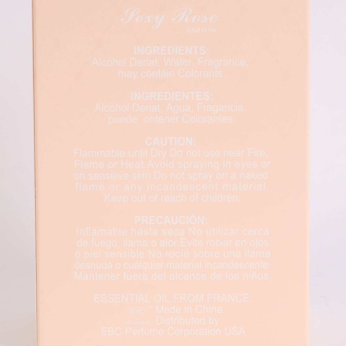 Sexy Rose Pink Spray Perfume Eau De Parfum For Women - 100ML/3.4 FL.OZ.