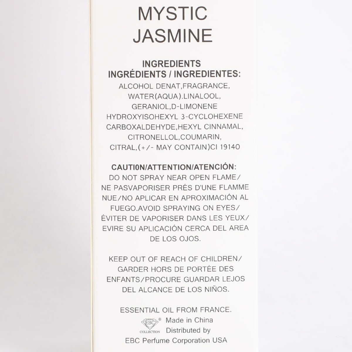 Mystic Jasmine Spray Perfume Eau De Parfum For Women - 100ML/3.4 FL.OZ.