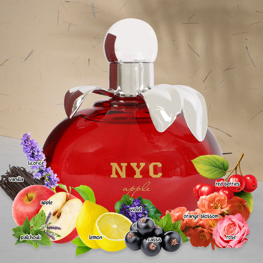 NYC Apple Red Spray Perfume Eau De Parfum For Women - 100ML/3.4 FL.OZ.