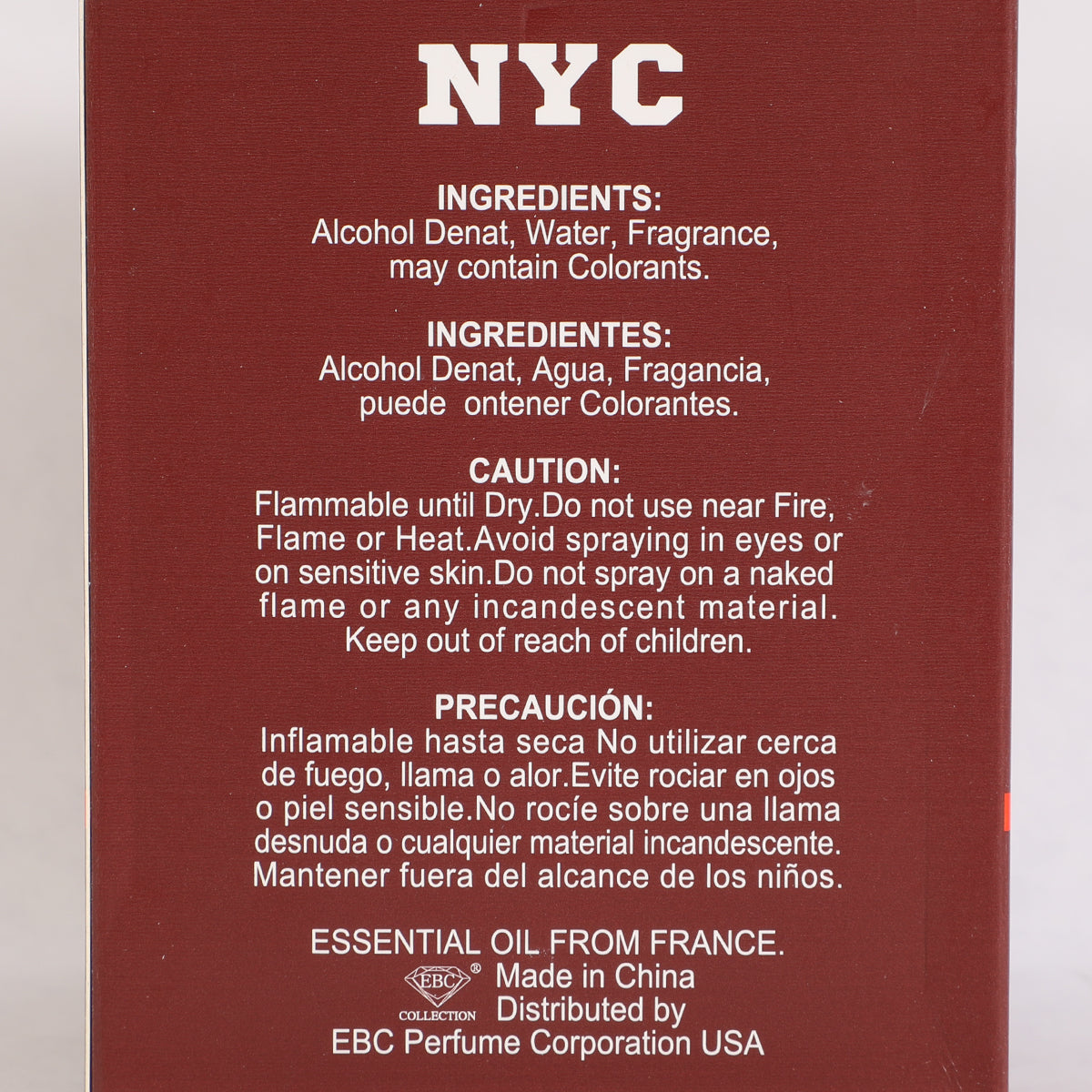 NYC Apple Red Spray Perfume Eau De Parfum For Women - 100ML/3.4 FL.OZ.