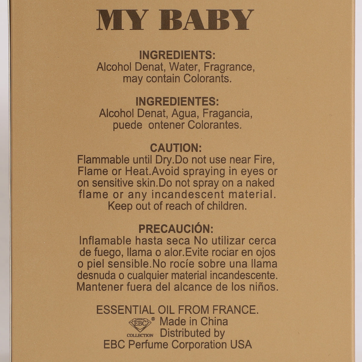 My Baby Spray Perfume Eau De Parfum For Women - 100ML/3.4 FL.OZ.