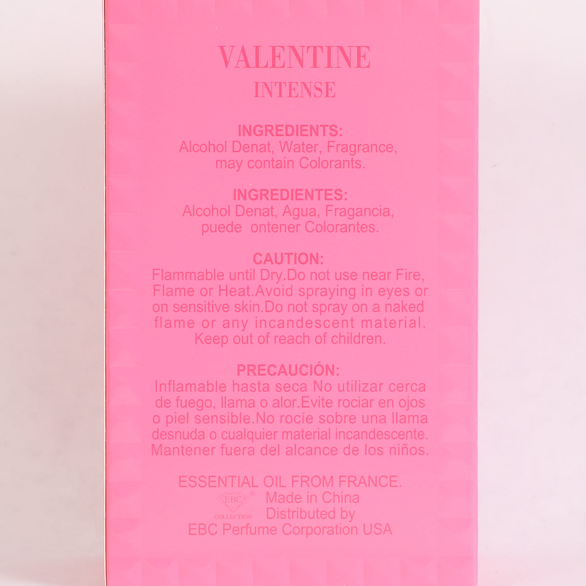 Valentine Intense Spray Perfume Eau De Parfum For Women - 100ML/3.4FL.OZ.