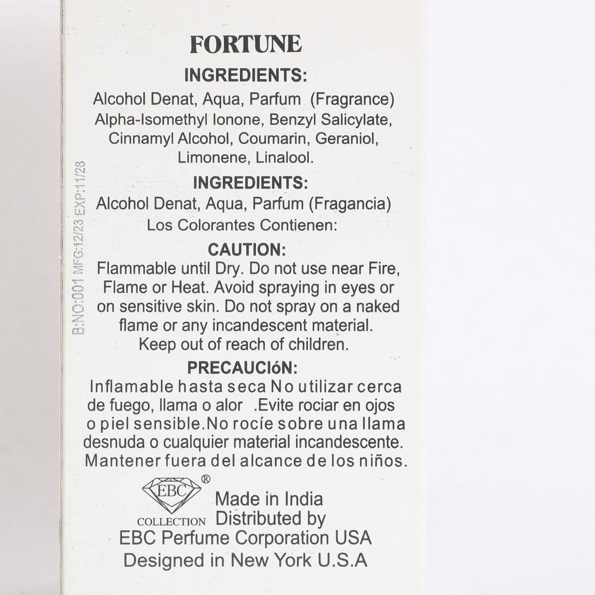 Fortune Pour Femme Spray Perfume Eau De Parfum For Women - 100ML/3.4 FL.OZ.