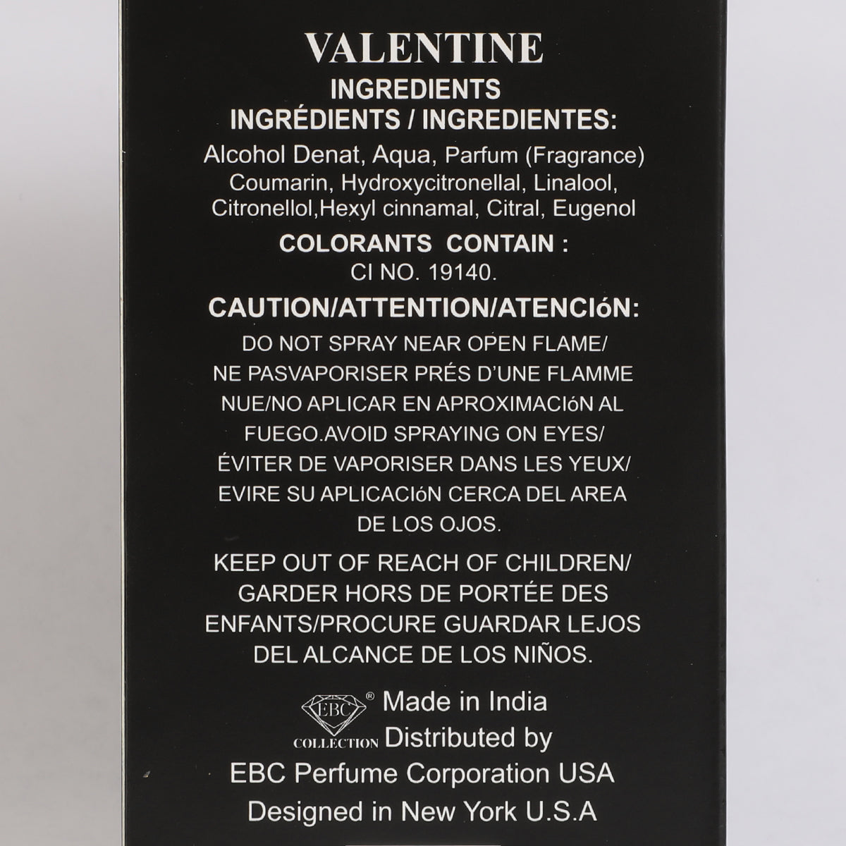 Valentine Spray Perfume Eau De Parfum For Women - 100ML/3.4 FL.OZ.